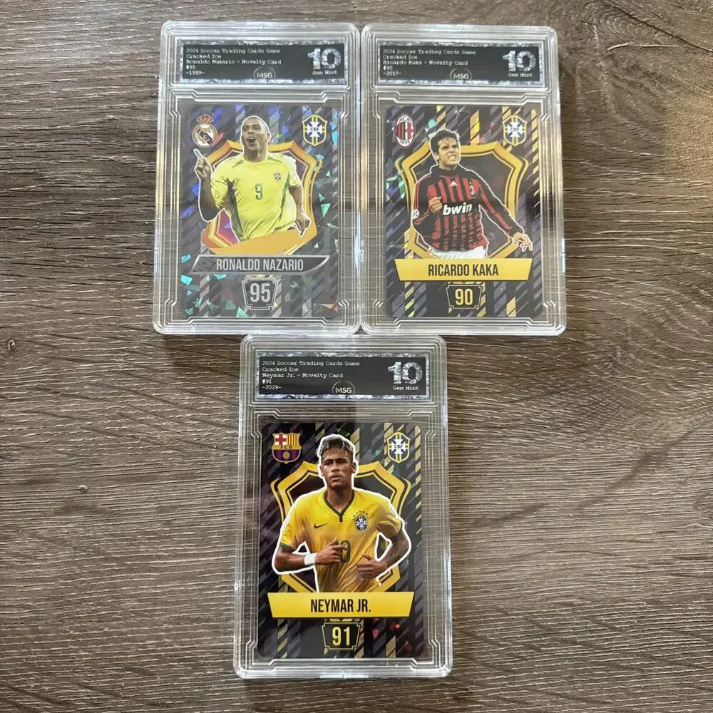 Ronaldo Nazario, Ricardo Kaka & Neymar Jr. 2024 Soccer TCG Graded 10